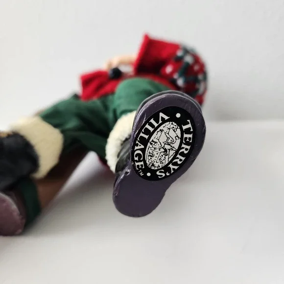 Vintage Terrys Village Christmas Golfing Santa With Golf Bag And Clubs 9in Tall - Picture 9 of 11
